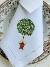 Load image into Gallery viewer, Pear Topiary Dinner Napkins