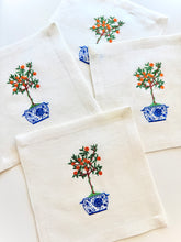 Load image into Gallery viewer, Orange Topiary Cocktail Napkins