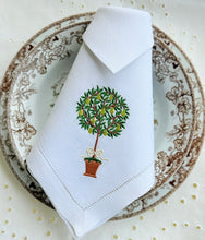 Load image into Gallery viewer, Pear Topiary Dinner Napkins