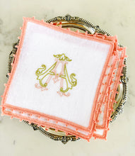 Load image into Gallery viewer, Hand Edged Cocktail Napkin set No. 45